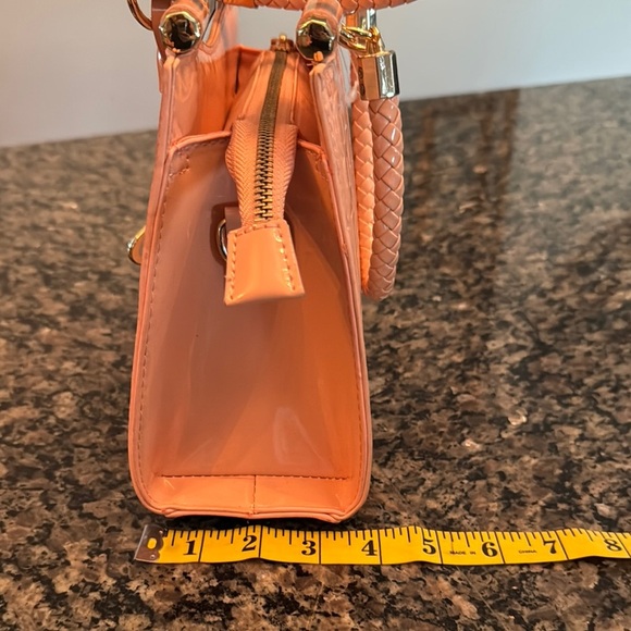 Bebe Peach and gold Mini Bag with Crocodile Embossed Pattern crossbody NWT - Picture 10 of 11